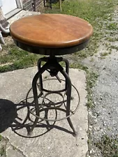 Vintage Industrial Shop Stool / Drafting Stool