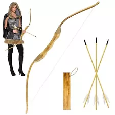 Bow and Arrow Set for Kids Youth 40 Inch Handmade Wooden Bow and Arrow Cosplay