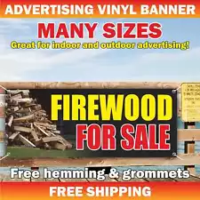 FIREWOOD FOR SALE Advertising Banner Vinyl Mesh Sign campfire wood logs tree