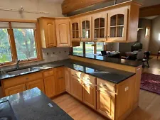 Kitchen cabinets w/very little wear, solid maple doors, granite counter tops