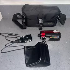 Samsung Digital Camcorder Red SMX-F40 RN/XAA tested With Charger And Case