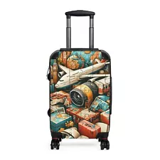 Vintage Travel Adventure Suitcase - Artistic Luggage with Retro Travel Gift