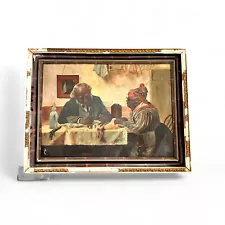 Antique Oil Painting On Canvas African American Couple From Iowa Framed