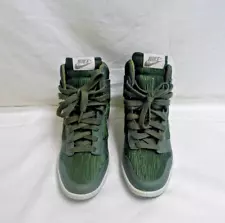 Nike Dunk Sky Hi Hidden Wedge Heel Womens 7.5 Carbon Green Silver High Sneaker