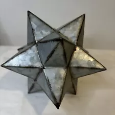 Vintage Rustic Moravian Star 6” Galvanized Tin