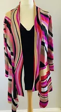 Frank Lyman 2 Piece Top & Matching Waterfall Open Front Cardigan Size 18