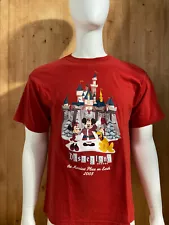 DISNEY DISNEYLAND RESORT Graphic Print Men T-Shirt Tee Shirt L Lrg Large Red