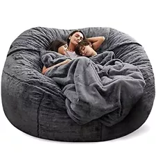 7ft Giant Bean Bag Chair for Adults, Big Bean Bag Cover Comfy Large Bean Bag ...