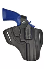 R4 Leather Revolver Holster fits DAN WESSON 357 4 inch barrel black VlaMiTex