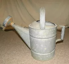 Vintage Galvanized Watering Can #10 With Sprinkler Rustic Garden Tool Nice LOOK