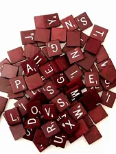 Scrabble Deluxe Turntable Red Maroon Tiles White Letters Game Replacements UPick