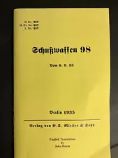 REPRO GERMAN MANUAL SCHUBWAFFEN 98 BERLIN 1935 FIREARM 98 KAR98 8MM MAUSER