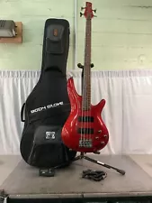 Soundgear by Ibanez SR300 Candy Apple Red Metallic Electric Bass Guitar Bundle