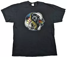 Daft Punk T-Shirt Men's Size XL Black Helmet Logo Graphic Vintage