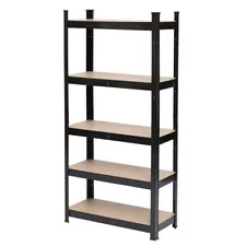 (59.06 x 29.53 x 11.81)"5 Tiers Powder Coated Storage Rack Black