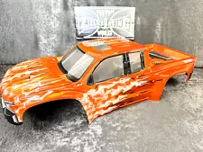 CUSTOM PAINTED RC TRUCK BODY, TRAXXAS X-MAXX XMAXX SILVERADO TRUE FIRE 3507-17