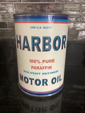 Vintage Reproduction Harbor Motor Oil metal (01) quart oil can- Cool and RARE!!