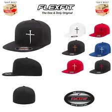 THREE CRUCIFIXION NAIL CROSS GOD RELIGION FLEXFIT HAT *FREE SHIPPING in BOX*