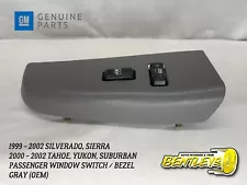 1999 - 2002 SILVERADO SIERRA TAHOE PASSENGER RIGHT POWER WINDOW SWITCH GRAY OEM (For: 2000 Chevrolet Suburban 2500)