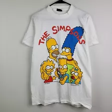 Men's Medium Simpsons Family Portrait Graphic Tee Shirt Vintage Single Stitched