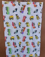 Tonka Truck toddler bed flat sheet fire dump log police dozer #0720L06