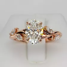 Twist Vine Engagement Ring Nature Inspired Oval Moissanite Ring For Bridesmaids