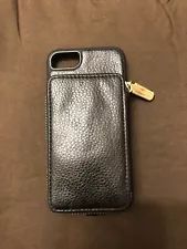 ZVE Leather Wallet Case for iPhone 7 8 SE Black