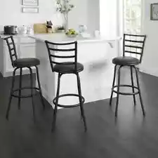 Swivel Bar Stools SET OF 3 Bar Height Kitchen Counter Dining Chair Barstool NEW