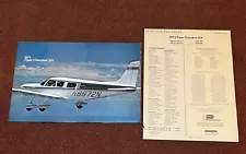 1972 Piper Cherokee SIX Aircraft Sales Brochure + Price & Equipment List