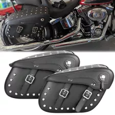 Motorcycle Side Saddle Bags Luggage For Harley Softail Deluxe Deuce Classic