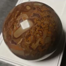 59mm Bamboo Jasper Sphere Natural Fossil Crystal Picture Mineral Machine Cut