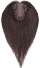 12" Hair Toppers for Women Real Human Hair 8x10cm Silk Base Natural Black