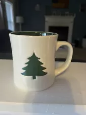 New ListingStarbucks White 12oz Coffee Tea Mug Green Christmas Tree & Interior - 2008