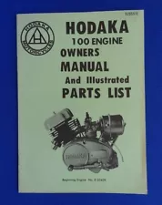 New Listing1970's ? HODAKA 100 Engine Motorcycle Owners Manual & Illustrated Parts List