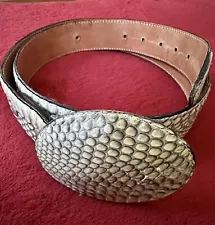 WESTERN WARE SNAKE SKIN LEATHER BELT. 42” LONG. SIZE 36 GUERO MEXICO