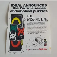 Vintage Official Rubik's The Missing Link Puzzle Announcement 1981 IDEAL Rare