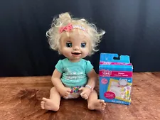 2007 Hasbro Baby Alive Blonde Hair Blue Eyes With 4 Extra Diapers *READ*