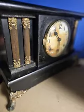 Antique wooden mantel clock 1800's