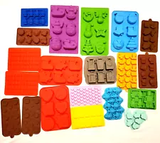 Lot of 20 Silicone Soap Making Molds Christmas Halloween Animal Valentine & More