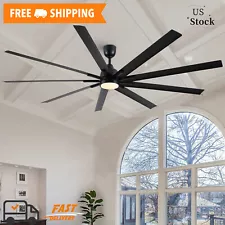 84" Black Ceiling Fan with Remote and APP Control for Indoor and Outdoor Use