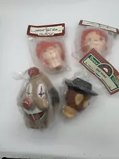 New ListingClown Doll Heads Lot Different Sizes Sad Hobo Doll Making Sewing Crafts New Old