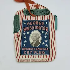 Antique Tobacco Pouch Empty Bag George Washington Cut Plug Stamps Factory 8