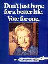 1979 Conservative Party Vote For Margaret Thatcher Election Poster Print A3/A4