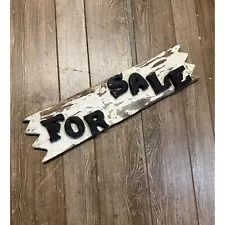 Vintage "For Sale" Wooden Painted Handmade Folk Art Advertising Trade Sign