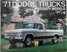 1971 Dodge Pickup D100 200 300 Adventurer Custom Utiline Truck Sales Brochure