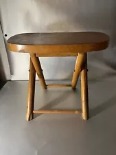 vintage NEVCO FOLD'N FOLDING CARRY STOOL CHAIR BENCH