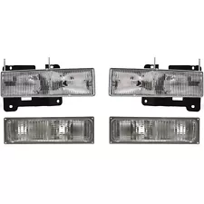 Headlight Kit For 1990-1993 Chevrolet C1500 Driver and Passenger Side with bulbs