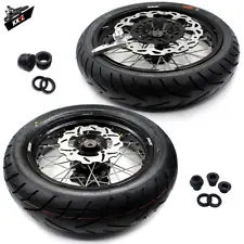 KKE 17'' Supermoto Wheels For SUZUKI DR650SE 1996-2022 Cush Drive Hub Tire Set