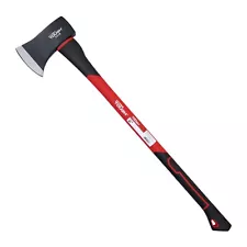 Hyper Tough 3.5 lb Single Bit Axe with Red & Black Double Injection Fiberglass 3