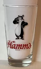 HAMM'S BEER BEAR PINT GLASS 5 7/8"